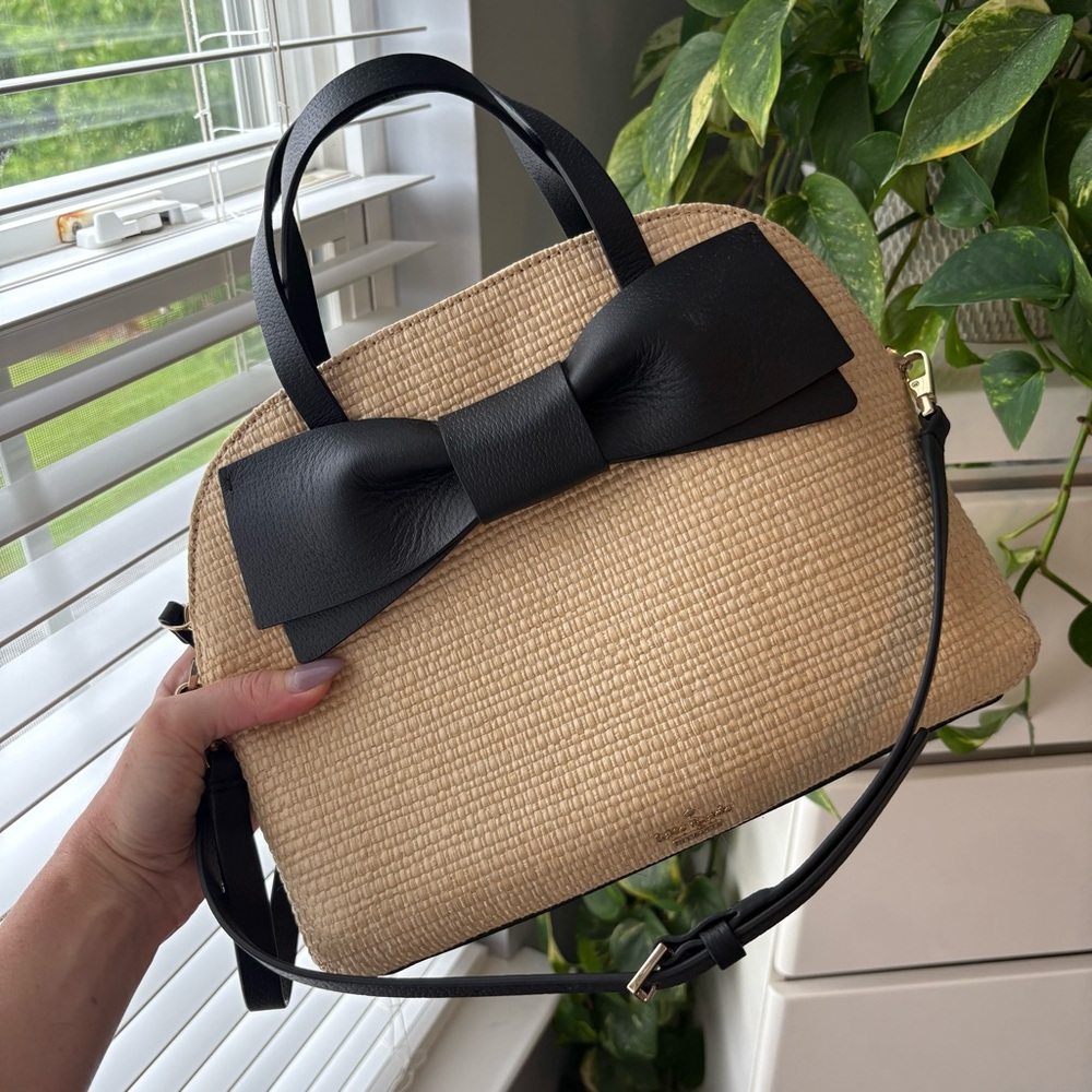 Kate Spade Olive Drive Straw Lottie Satchel